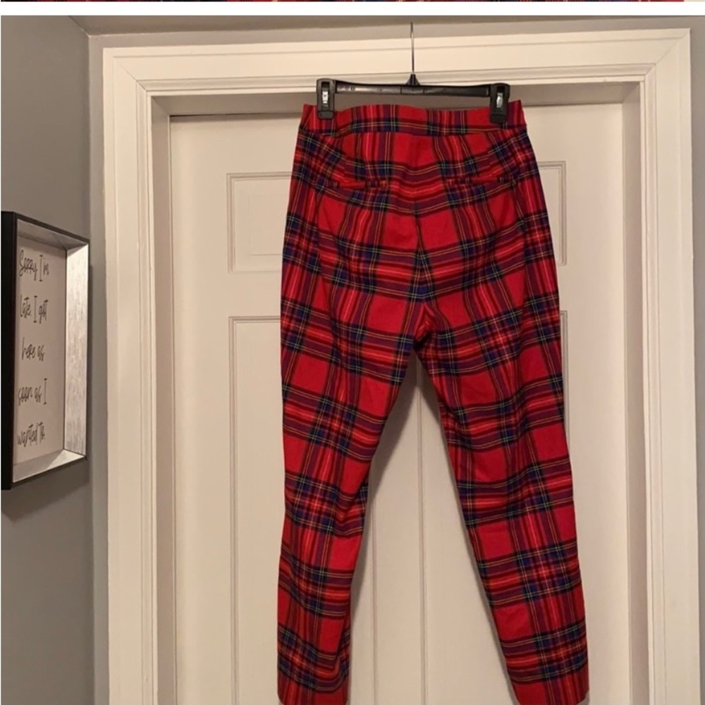 Express red plaid high rise ankle length dress pants, 12